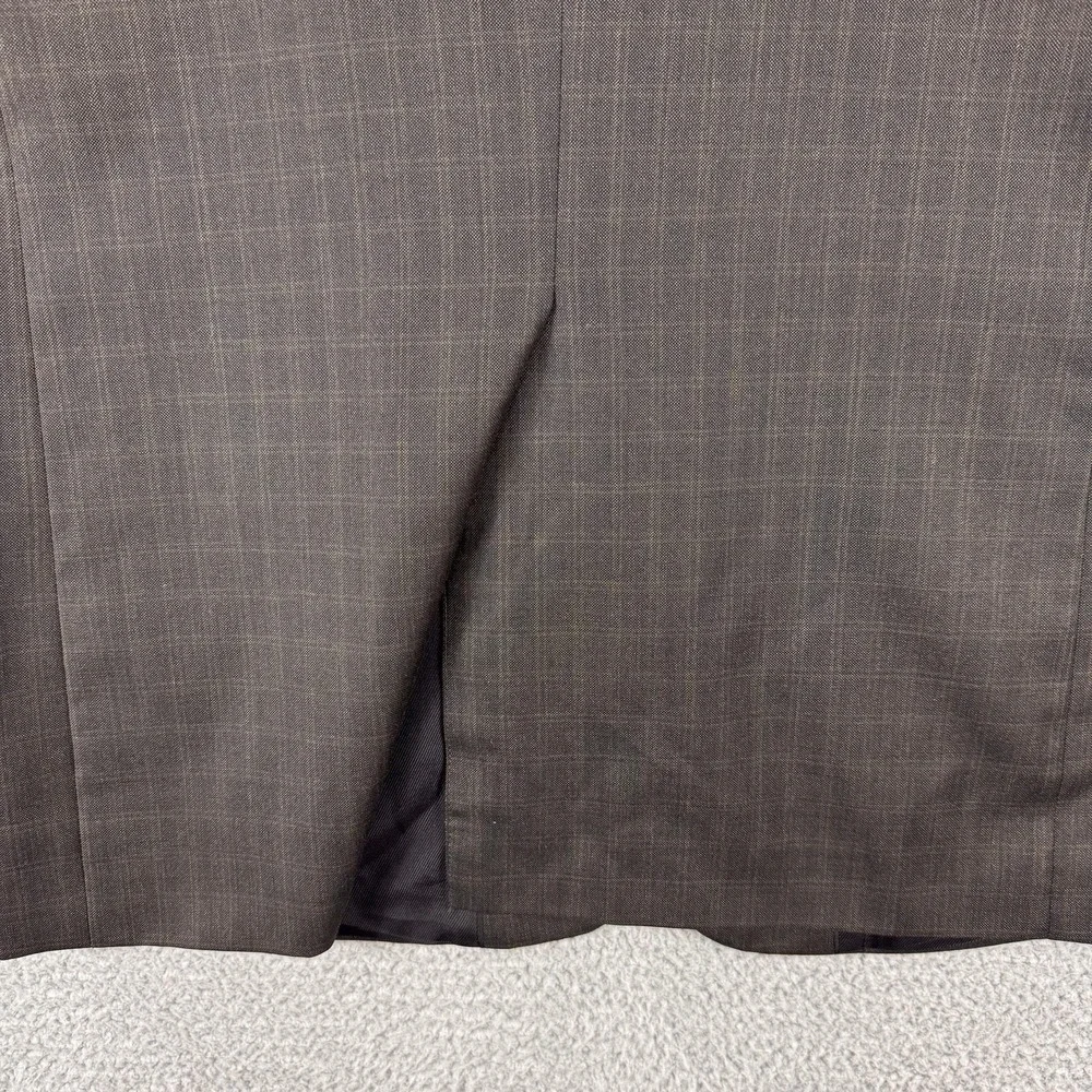 Stafford Blazer Mens 40 Regular Brown Wool Silk Windowpane Two Button Sport Coat